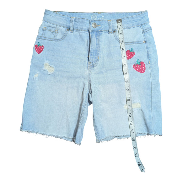 Wonder Nation - Girls Jean Shorts - Size 12 - Adjustable Elastic Fitting Bands - Picture 2 of 7
